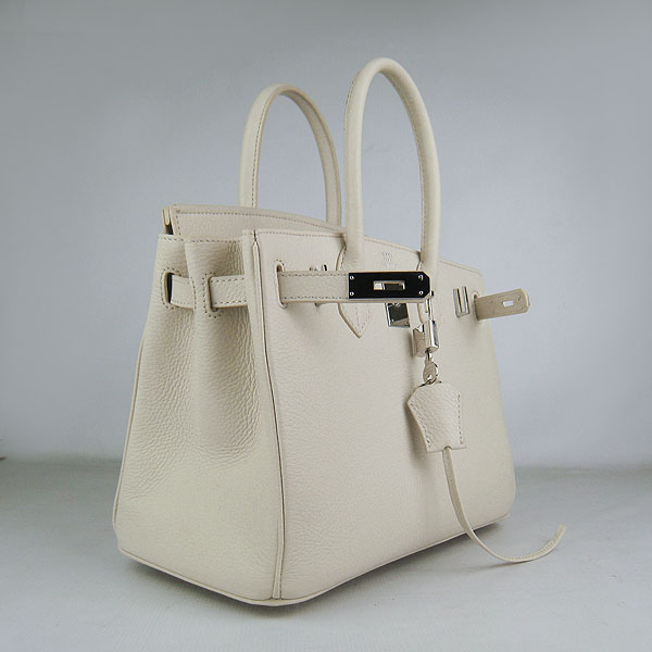 Replica Hermes Birkin 30CM Togo Leather Bag Cream 6088 On Sale - Click Image to Close